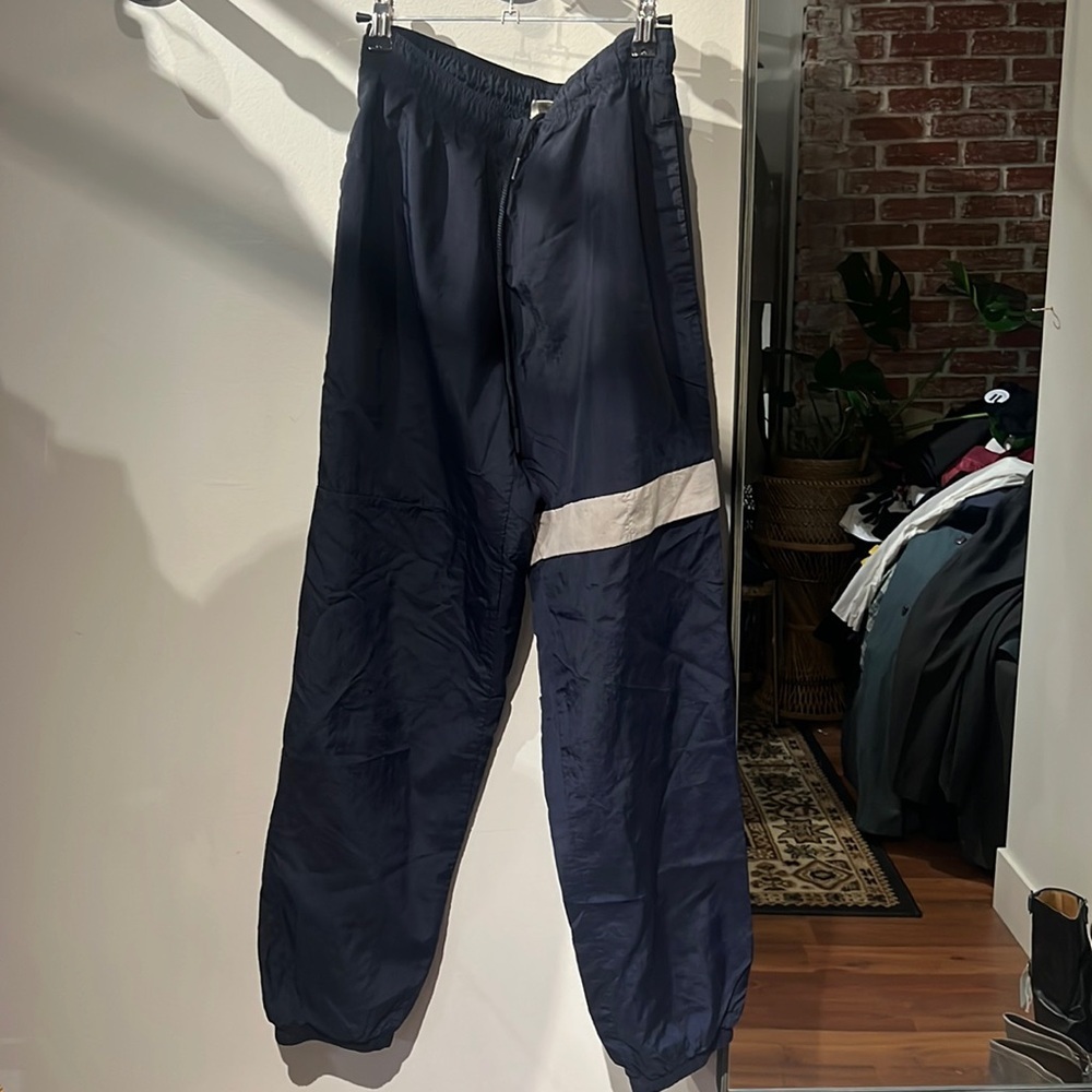 Adidas Navy Track Pants with White Stripe
